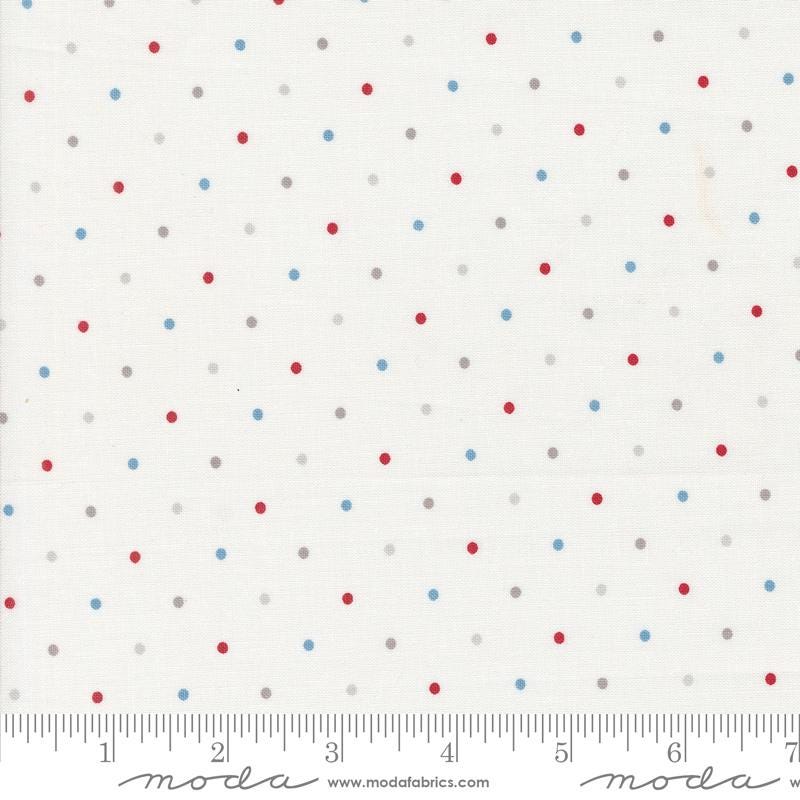 a white background with red and blue dots