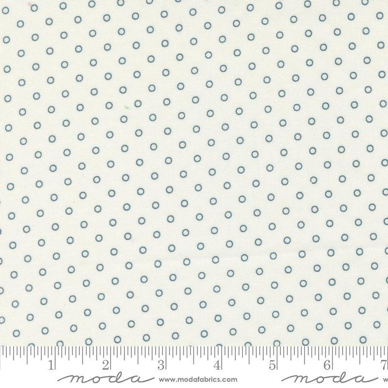 a ruler with a white background with blue dots