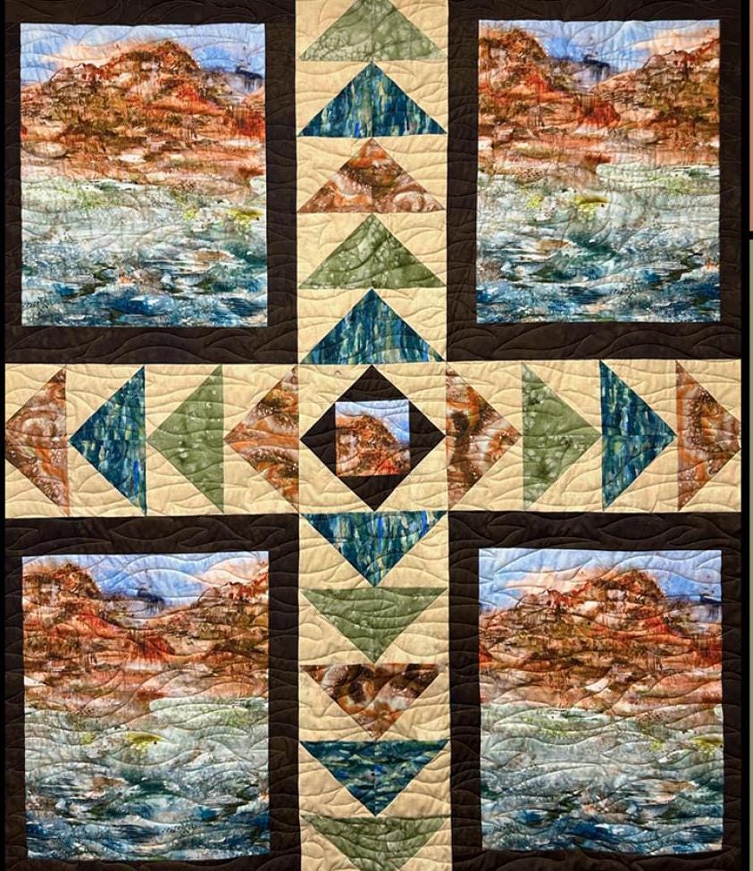 Adobo Quilt Pattern Card by Heidi Cook for Villa Rosa Designs finished size 50" x 60"