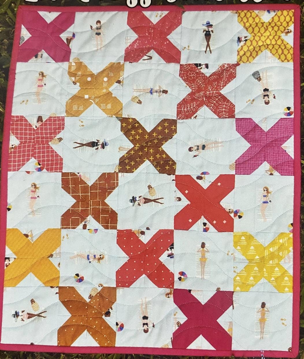 Lil' Cross Stitched Pattern Card by Villa Rosa Designs finished size 15" x 18"