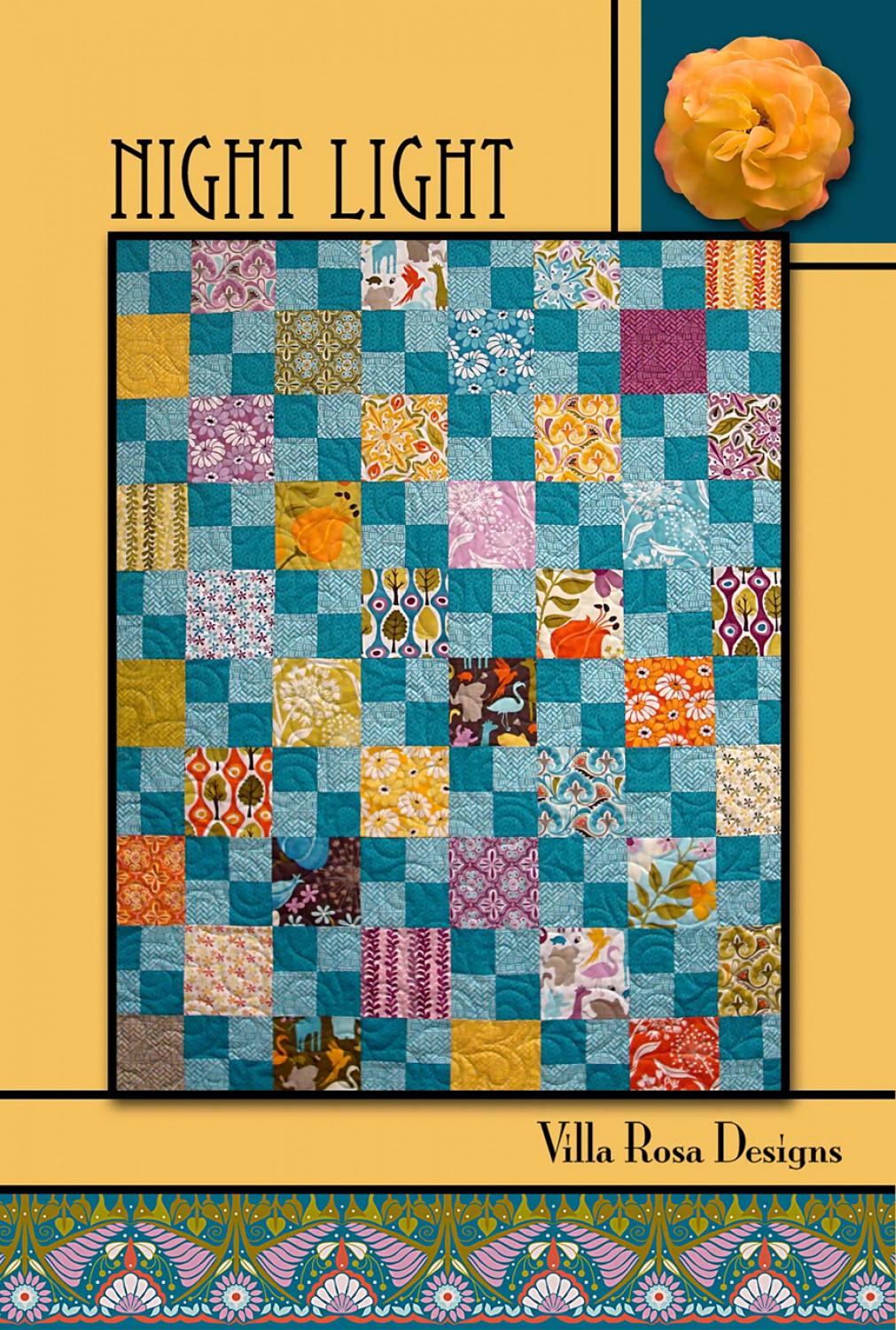 Night Light Quilt Pattern Card for Villa Rosa Designs finished size 36" x 45"