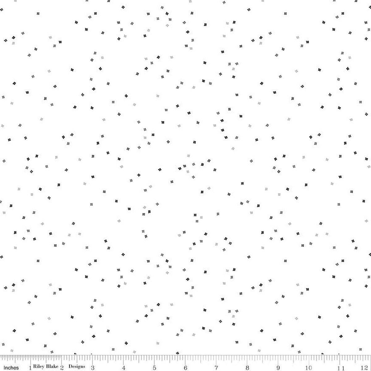 Blossom On White All the Gray C730-AlltheGray Yardage by Christopher Thompson for Riley Blake Designs Sold in 1/2 yard increments