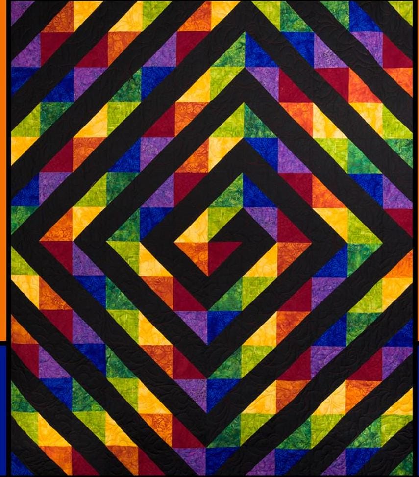 Rainbow Road Printed Pattern by Melissa Milligan for Villa Rosa Designs Size 60" x 70"