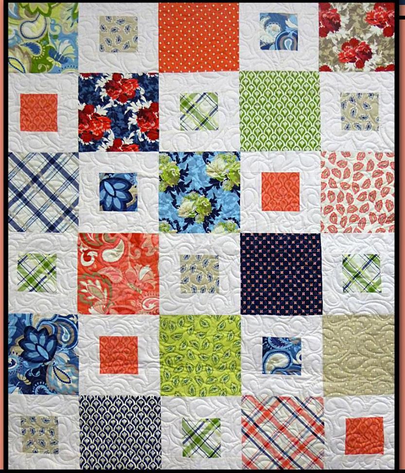 Sheryl Printed Pattern Card by Pat Fryer for Villa Rosa Designs Size 48" x 57"