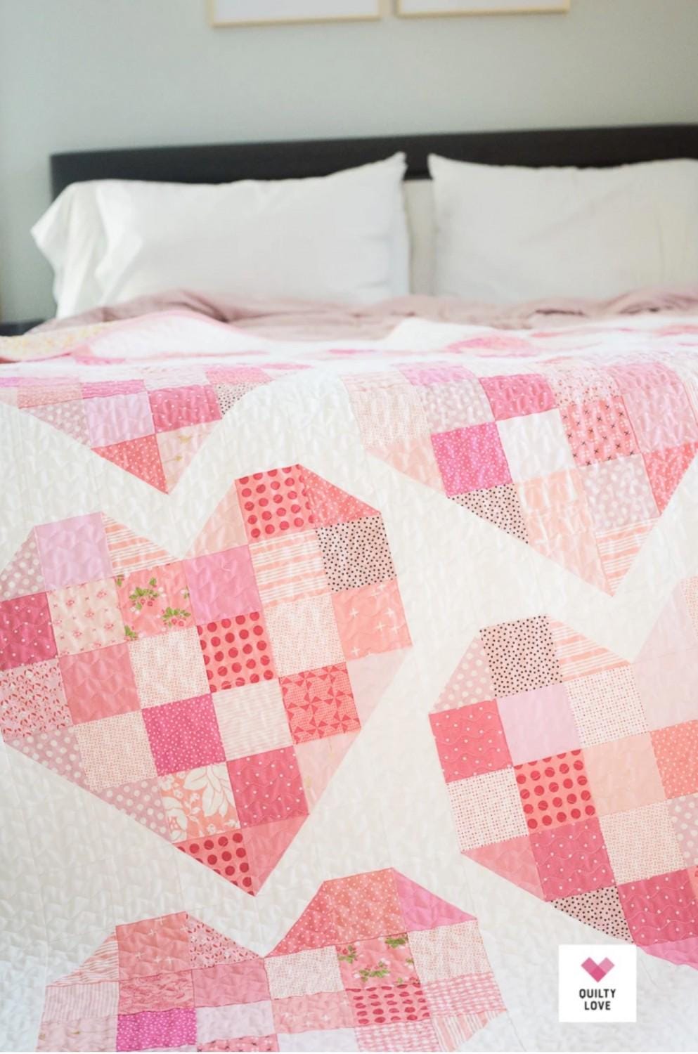 Scrappy Hearts Quilt Pattern QLP132 by Quilty Love 3 sizes available see 2nd photo