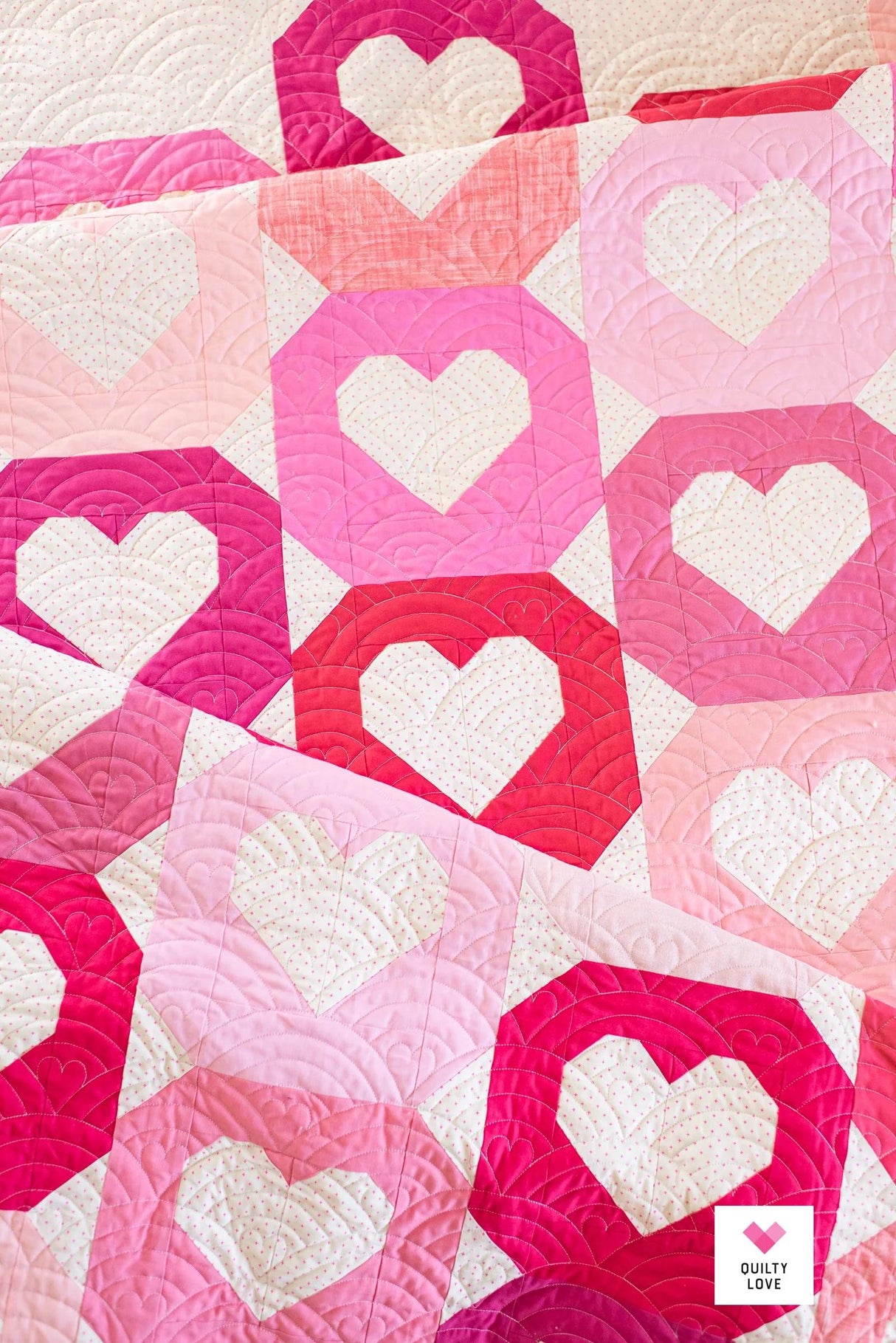 Classic Hearts Quilt Pattern # QLP152 by Quilty Love 5 sizes available see 2nd photo