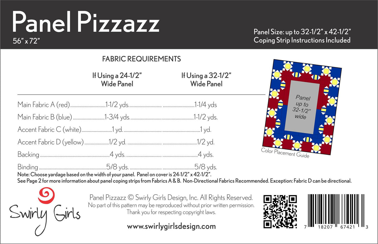Panel Pizzazz Quilt Pattern by Joanne Hillestad for Swirly Girls Design SGD060