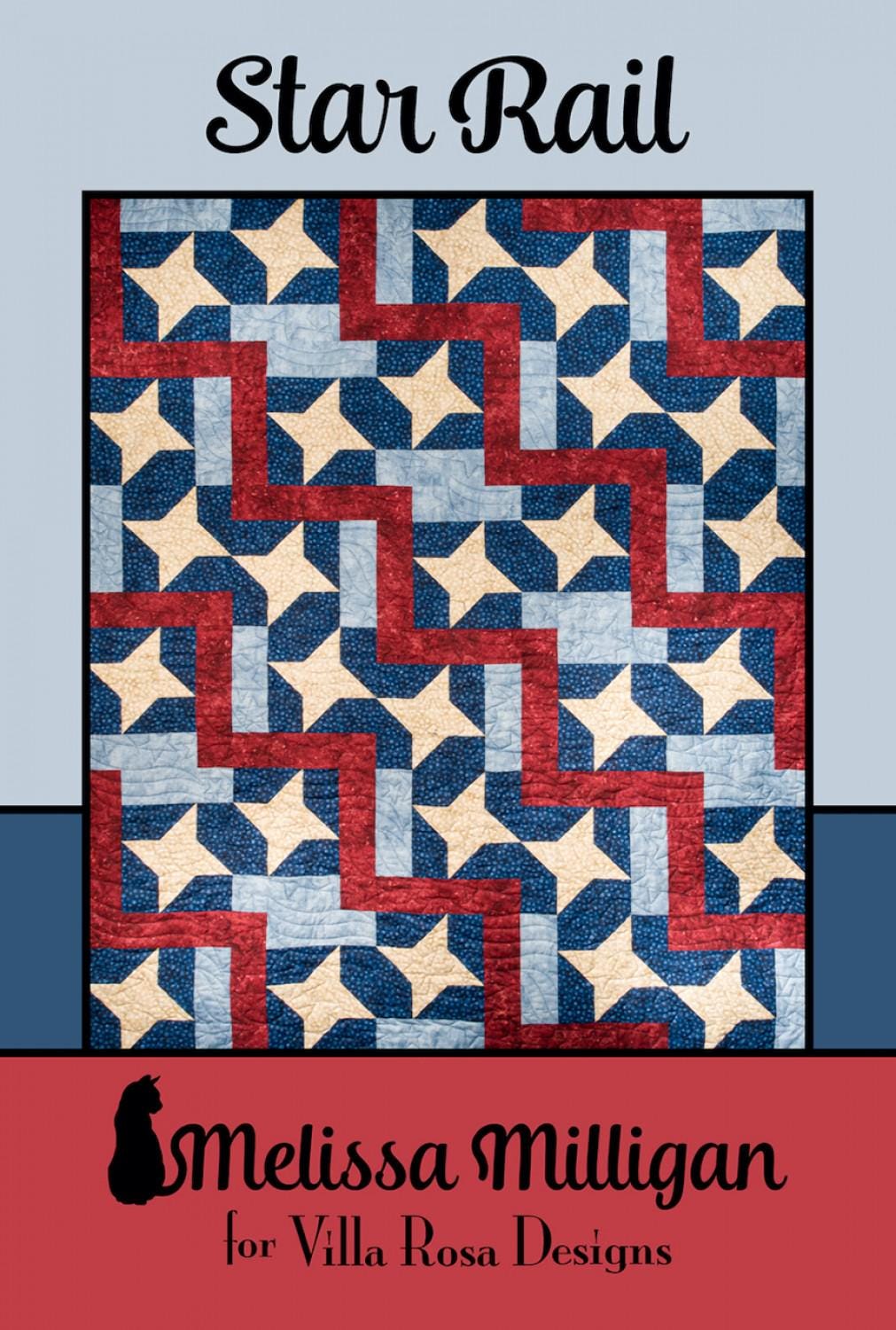 Star Rail Printed Pattern by Melissa Milligan for Villa Rosa Designs Size 60" x 72"