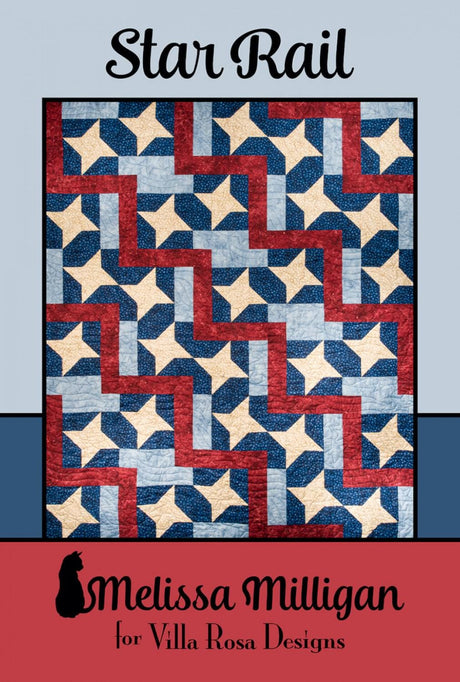 Star Rail Printed Pattern by Melissa Milligan for Villa Rosa Designs Size 60" x 72"