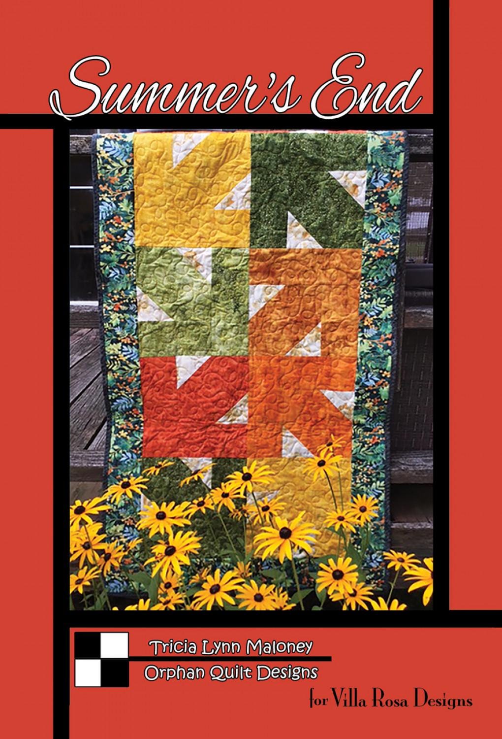 Summer's End Quilt Pattern Card by Tricia Lynn Maloney Orphan Quilt Designs for Villa Rosa Designs finished size 24" x 60"