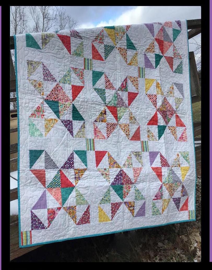 Twinkle Quilt Pattern Card by Tricia Lynn Maloney Orphan Quilt Designs for Villa Rosa Designs finished size 60" x 60"