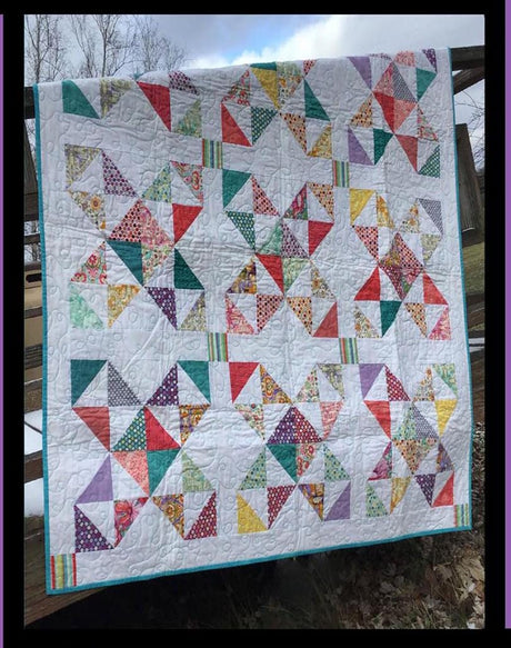 Twinkle Quilt Pattern Card by Tricia Lynn Maloney Orphan Quilt Designs for Villa Rosa Designs finished size 60" x 60"