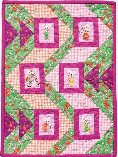 Lil' Bounce Quilt Pattern Card by Running Doe Quilts for Villa Rosa Designs finished size 11" x 15"