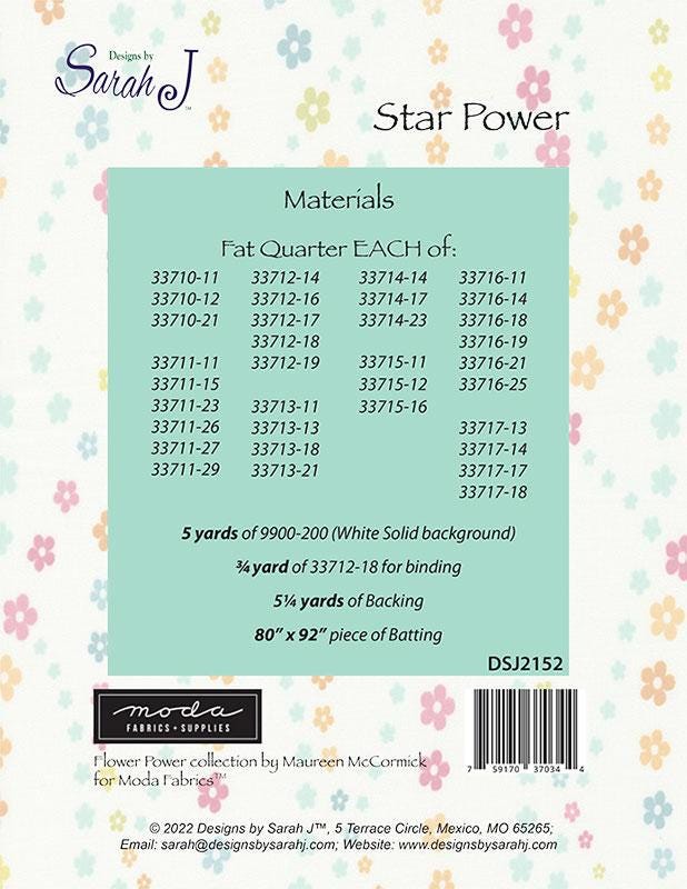 Star Power Quilt pattern DSJ2152 Designs By Sarah J.