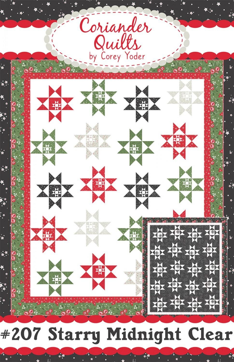 Starry Midnight Clear quilt pattern by Coriander Quilts CQ205 Quilt Size: 68" x 82"