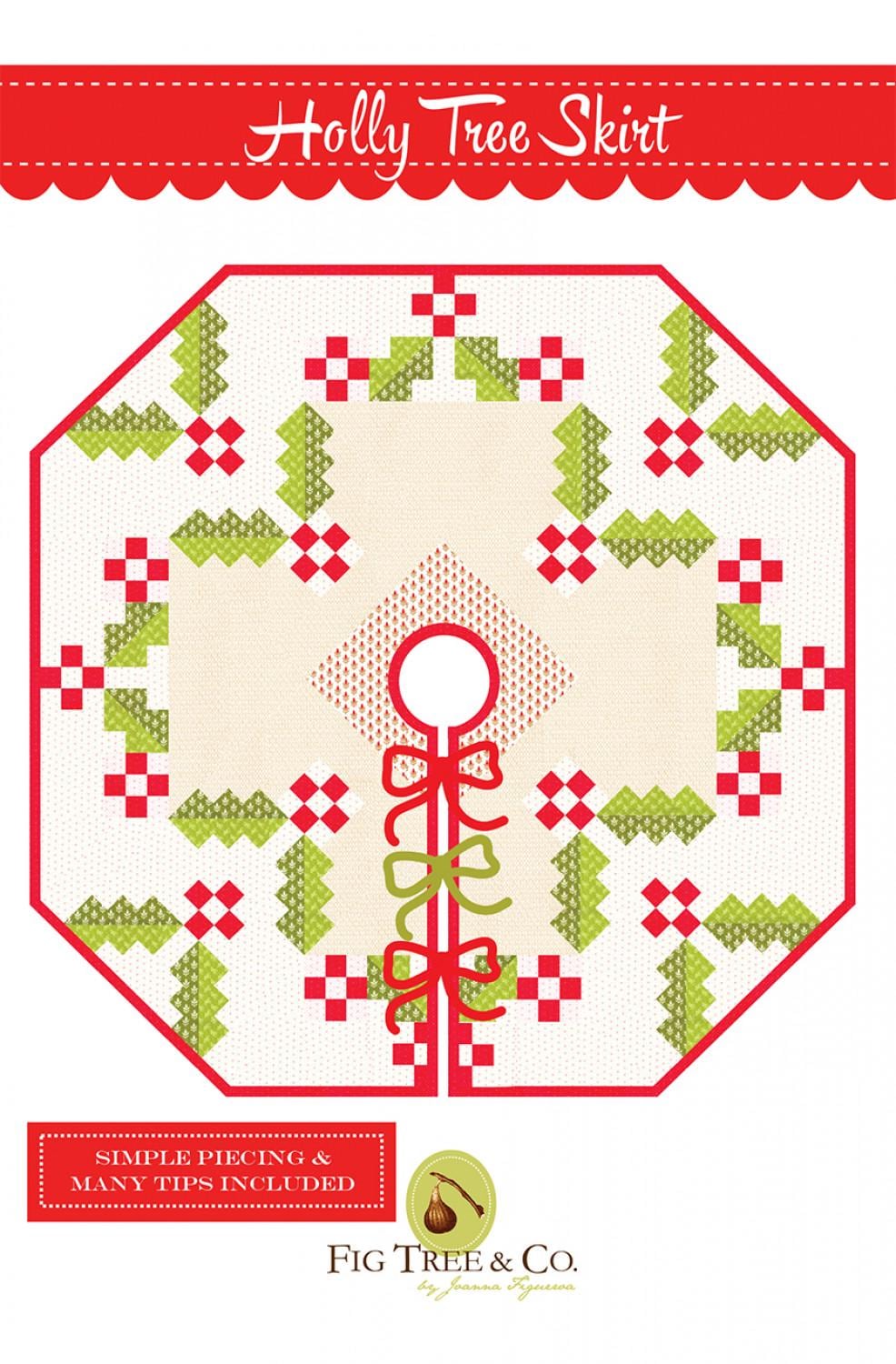 Holly Tree Skirt Quilt Pattern by Fig Tree Quilts by Joanna Figueroa size 57 x 57 FTQ2021