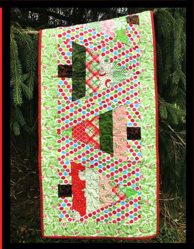 Merry Trees Quilt Pattern Card by Tricia Lynn Maloney Orphan Quilt Designs for Villa Rosa Designs finished size 17" x 55"