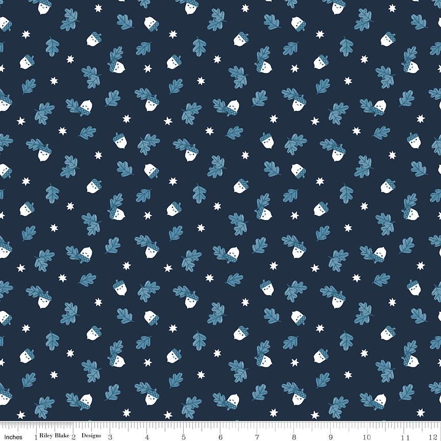 a blue and white teddy bear pattern on a dark blue background