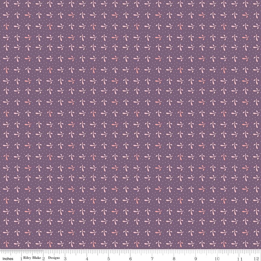 Piece and Plenty Plum Sprout Yardage C15883-Plum by Lori Holt for Riley Blake Designs sold by 1/2 yard increments