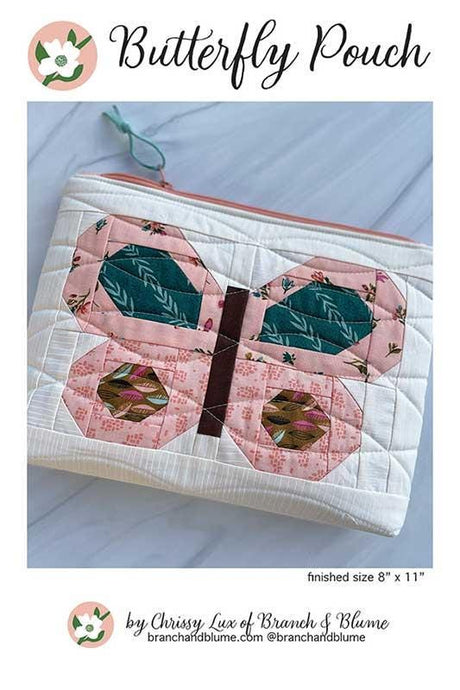 Butterfly Pouch BNB-2311 by Chrissy Lux for Sew and Lux Branch and Blume 8"x 11"