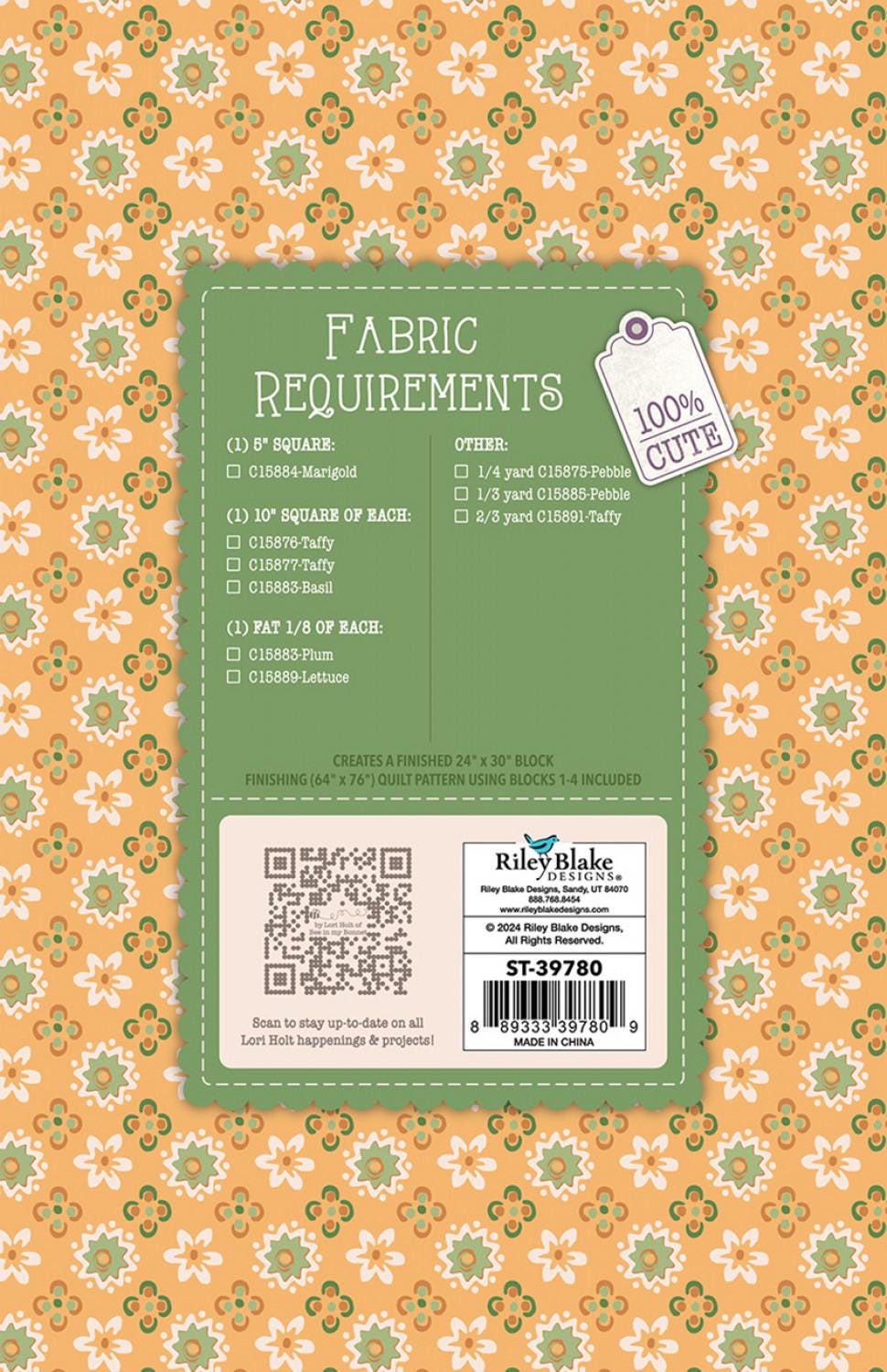 Lori Holt Piece & Plenty Quilt Seeds™ Flower Basket No. 1 by Lori Holt for Riley Blake Designs ST-39780