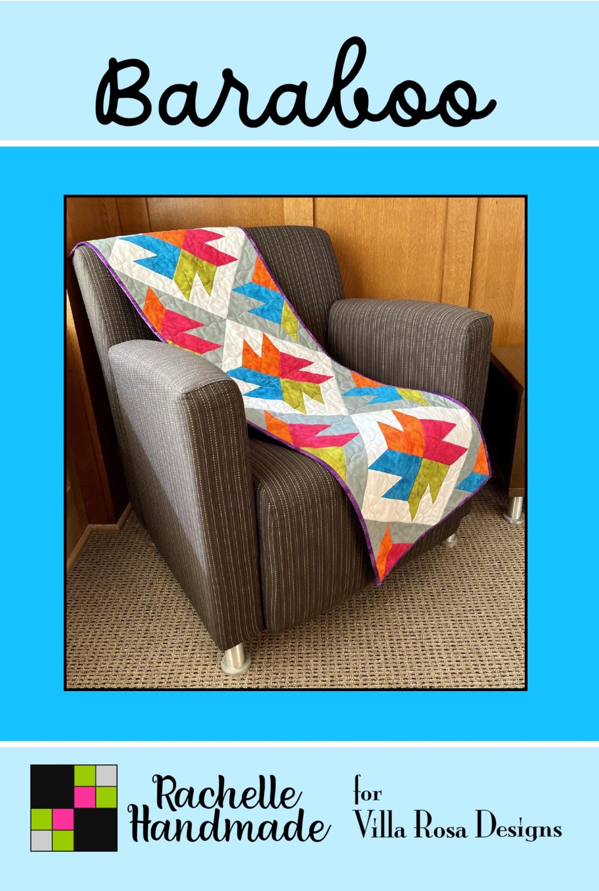 Baraboo Quilt Pattern Only - INSTANT DIGITAL DOWNLOAD - From Rachelle Handmade for Villa Rosa Designs Size 17" x 51"