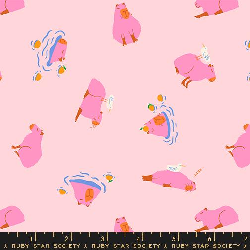 a pink background with a pattern of pink bears