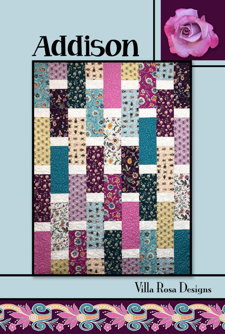 Addison Quilt Pattern - INSTANT DIGITAL DOWNLOAD - From Villa Rosa Designs 54" x 73" uses fat quarters