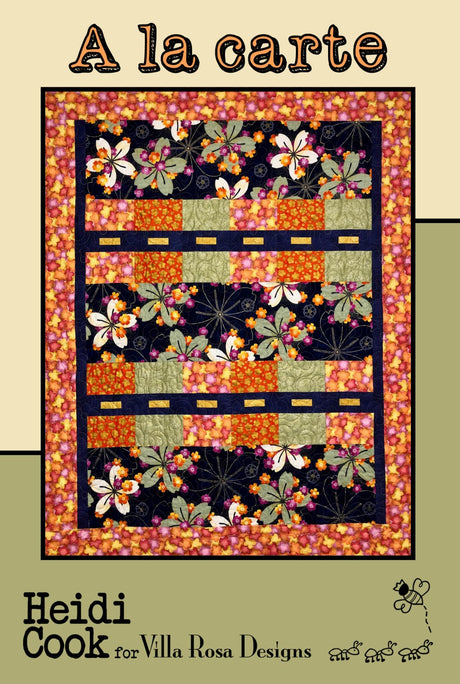 A la Carte Quilt Pattern Only - INSTANT DIGITAL DOWNLOAD - From Heidi Cook for Villa Rosa Designs Size 56" x 68"