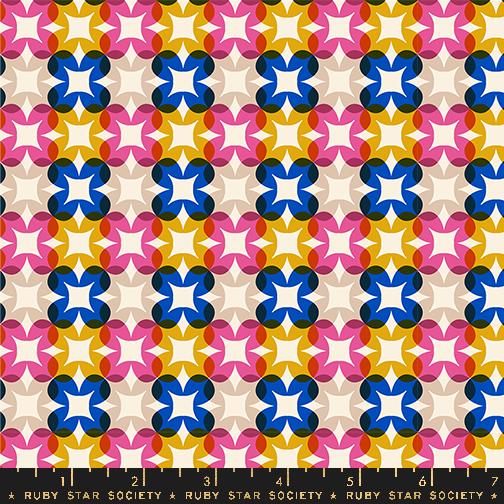 a colorful pattern with stars on a white background