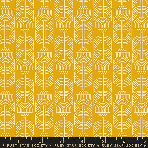 a yellow and white pattern on a yellow background