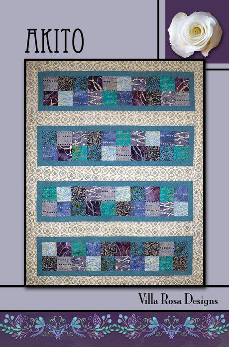 Akito Quilt Pattern Only - INSTANT DIGITAL DOWNLOAD - By Villa Rosa Designs Size 45" x 56"