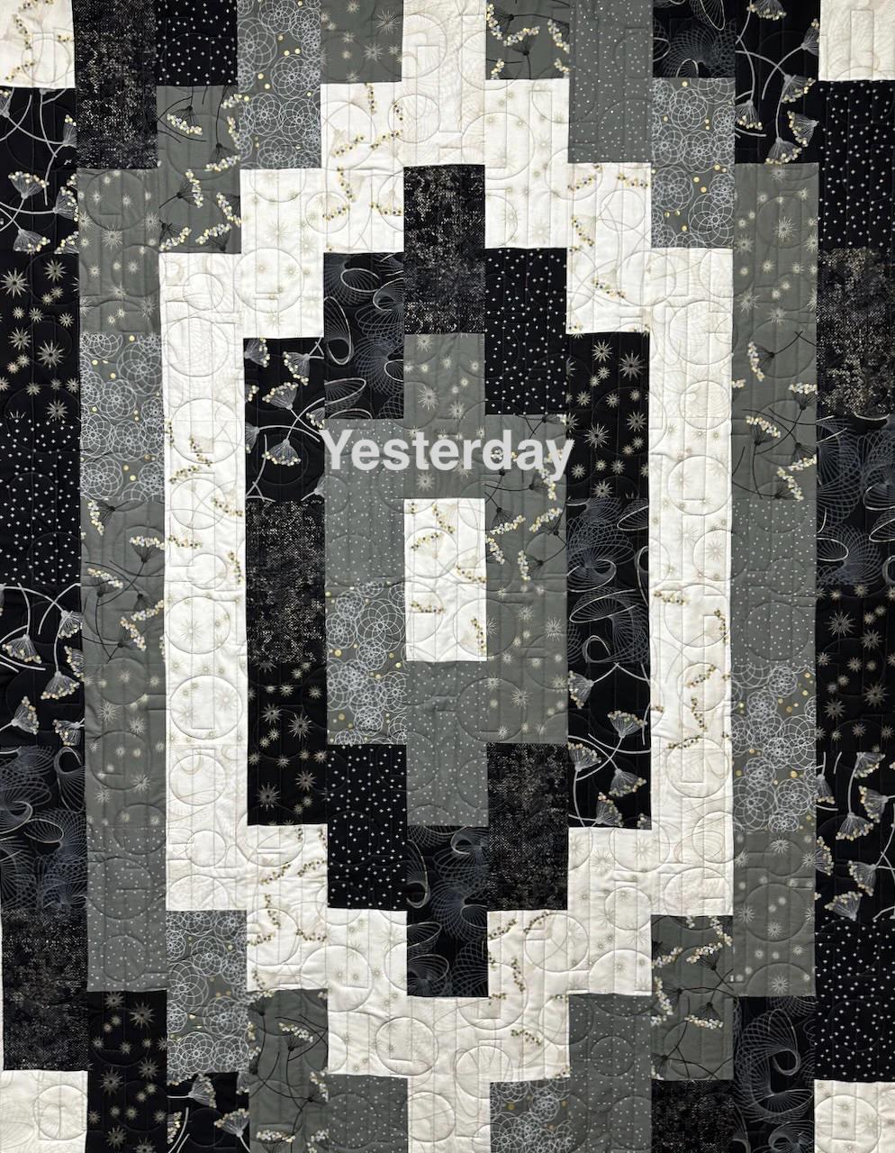 Yesterday Quilt Pattern Only - INSTANT DIGITAL DOWNLOAD - From Melissa Milligan for Villa Rosa Designs Size 55" x 70"