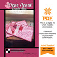 Dear Heart Snack Mat Pattern Only - INSTANT DIGITAL DOWNLOAD - From Orphan Quilts for Villa Rosa Designs 8" x 14" (Makes 2)