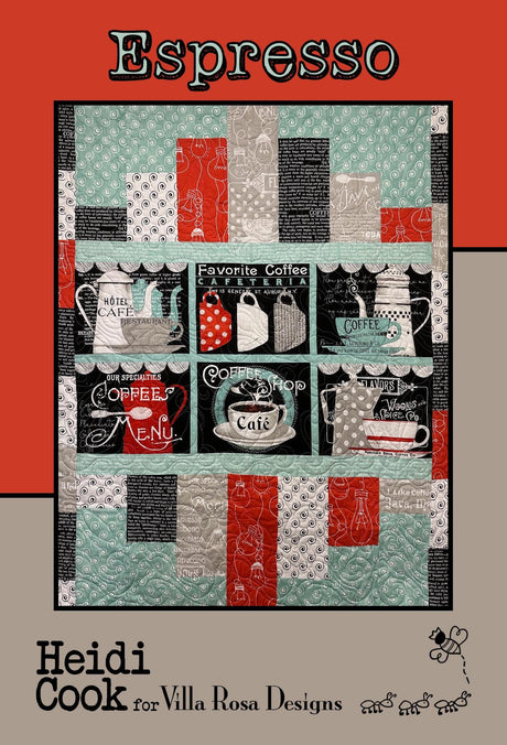 Espresso Quilt Pattern Only - INSTANT DIGITAL DOWNLOAD - From Heidi Cook for Villa Rosa Designs Size 48" x 60"