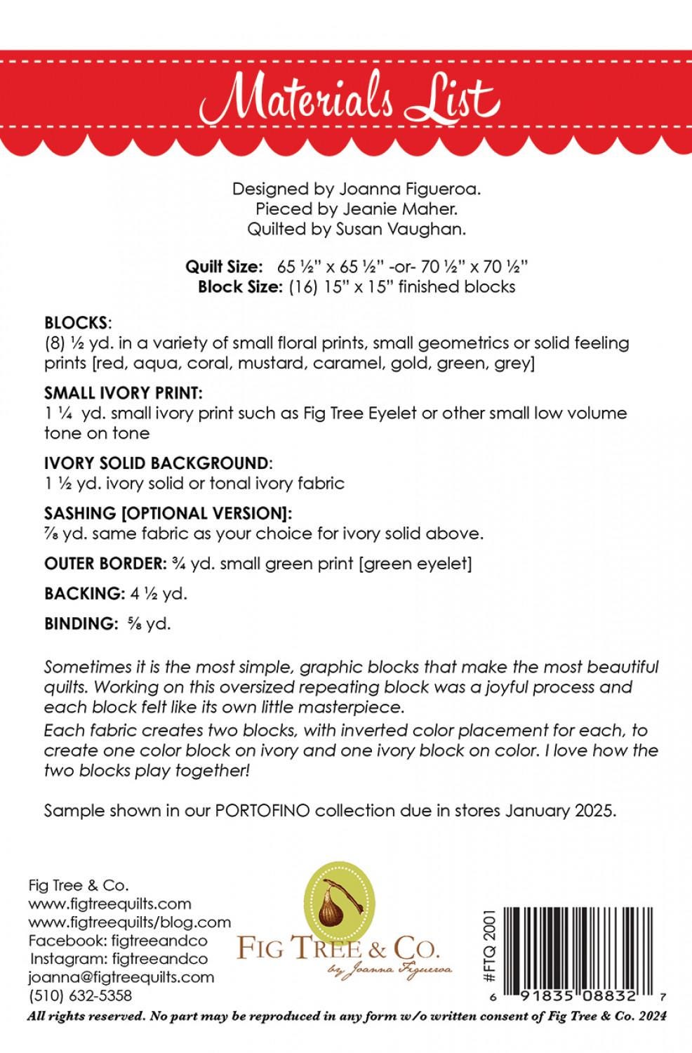 Piazza Printed Pattern by Fig Tree Quilts FTQ2001