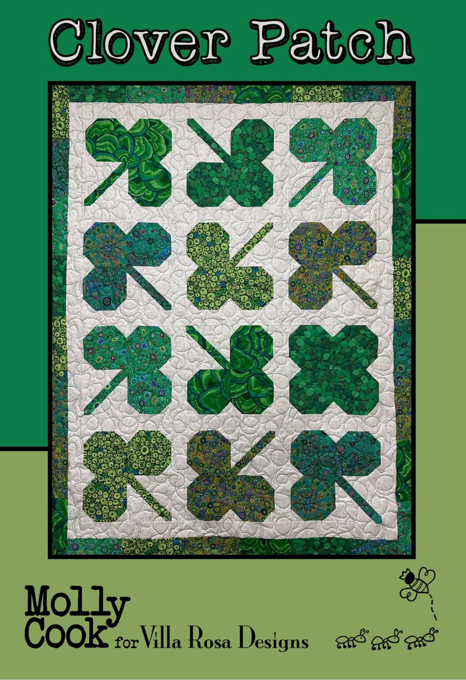 Clover Patch Quilt Pattern Only - INSTANT DIGITAL DOWNLOAD - From Molly Cook for Villa Rosa Designs Size 46" x 59"