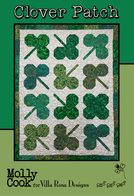 Clover Patch Quilt Pattern Only - INSTANT DIGITAL DOWNLOAD - From Molly Cook for Villa Rosa Designs Size 46" x 59"