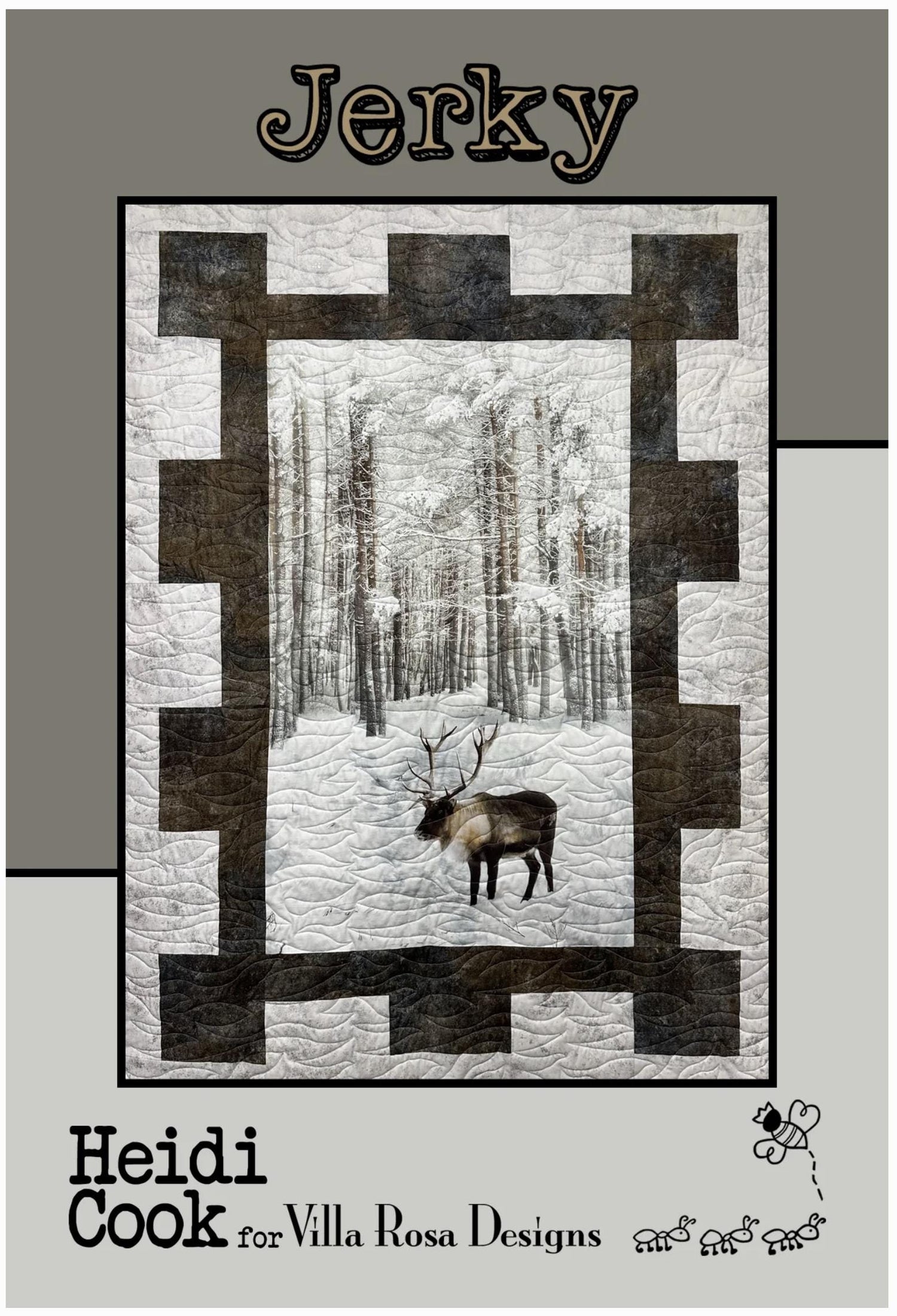 Jerky Quilt Pattern Only - INSTANT DIGITAL DOWNLOAD - From Heidi Cook for Villa Rosa Designs Size 43" x 60"