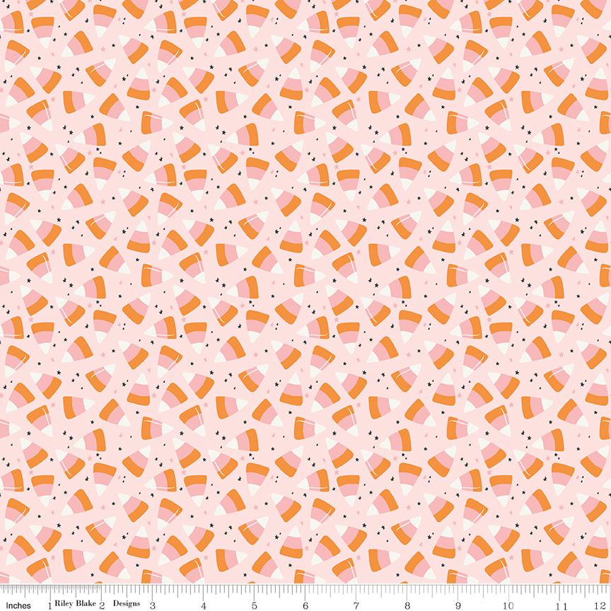 Hey Pumpkin Candy Corn White Yardage C16035-White by My Mind's Eye for Riley Blake Designs Sold in 1/2 yard increments