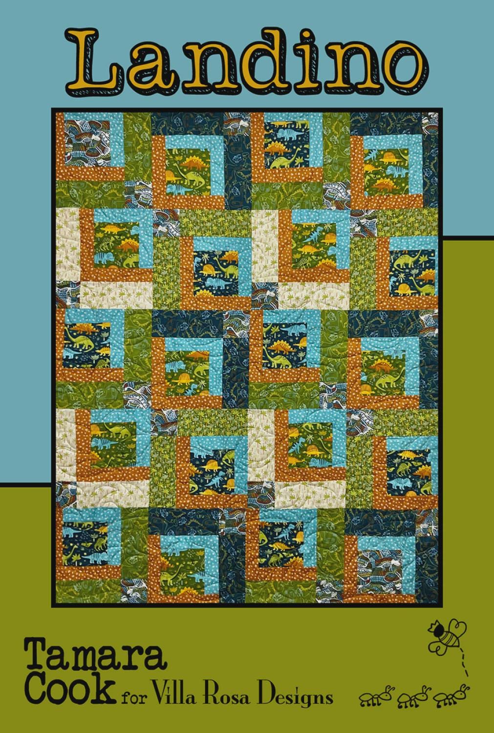 Landino Quilt Pattern Card by Tamara Cook for Villa Rosa Designs finished size 44" x 55"