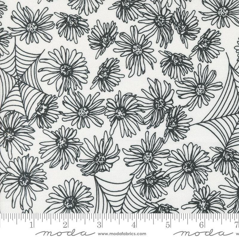 Noir Whispering Webs Ghost Yardage 11541-21 by Alli K Design Sold in 1/2 yard increments