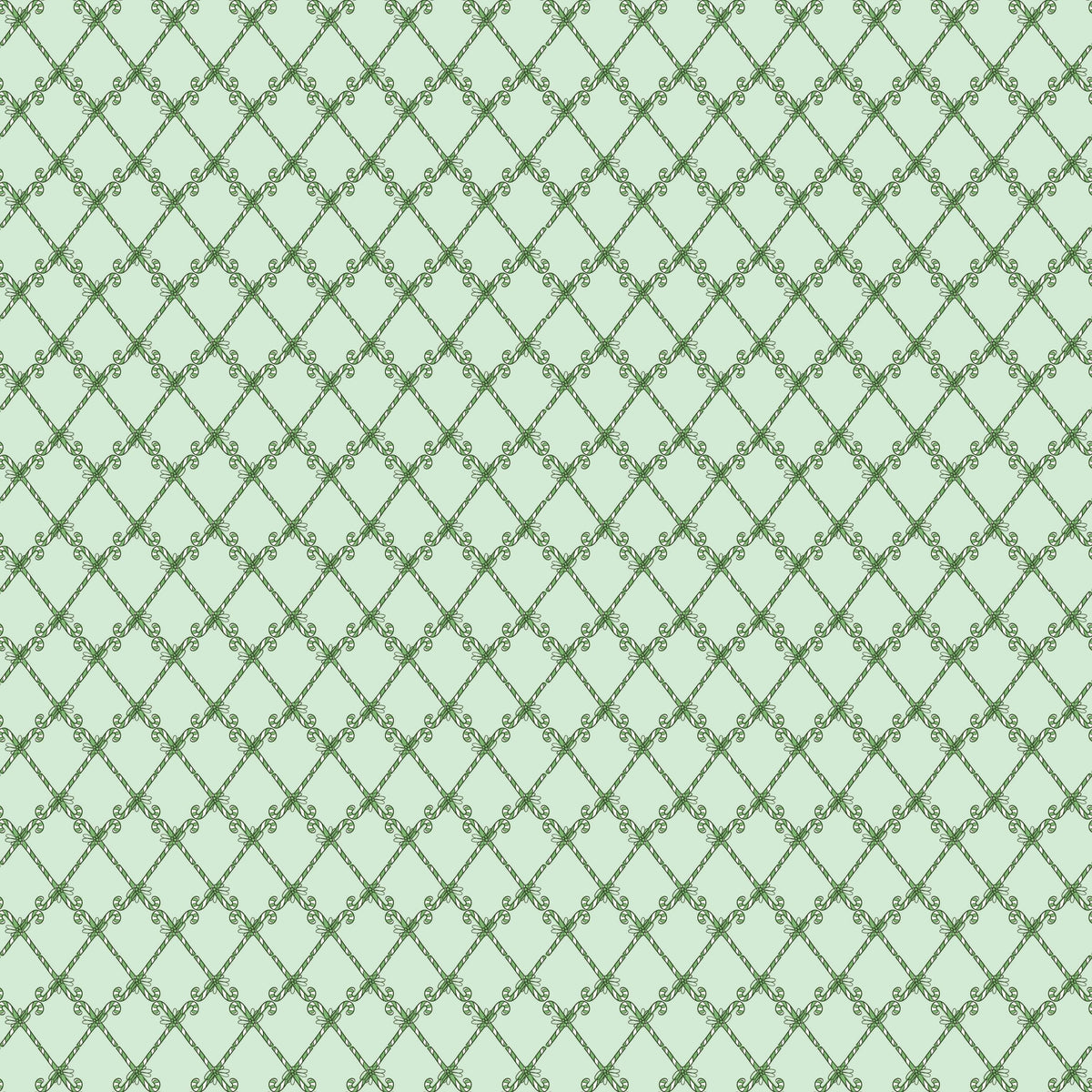 a repeating pattern of green diamond shapes arranged in a diagonal grid on a light green background.