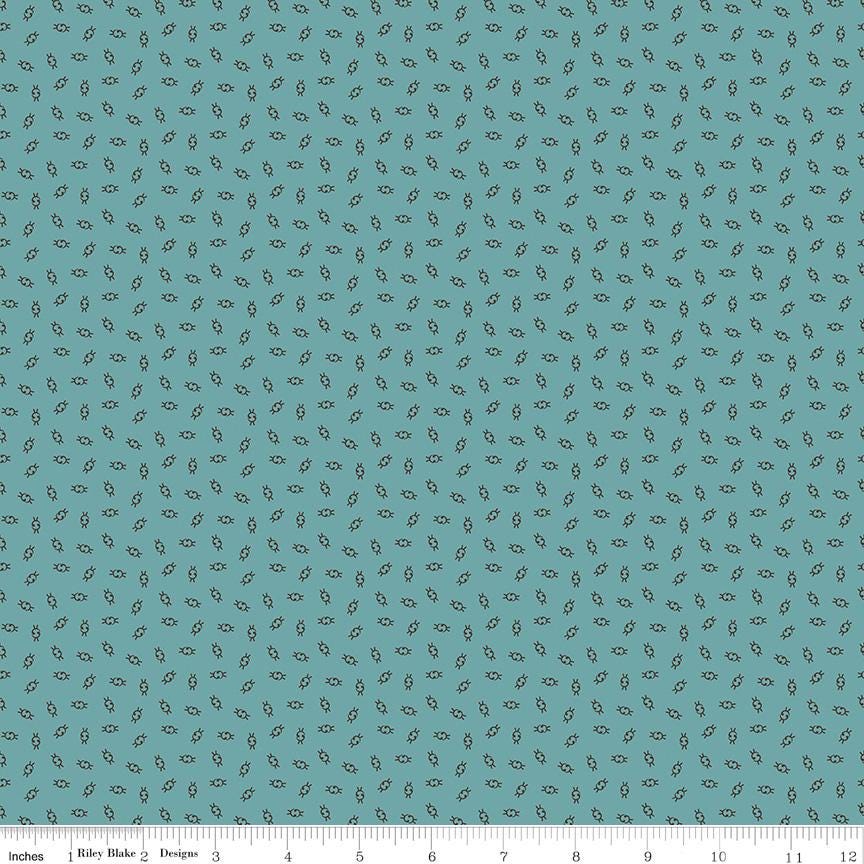 a repeating pattern of small black dots on a light blue background.