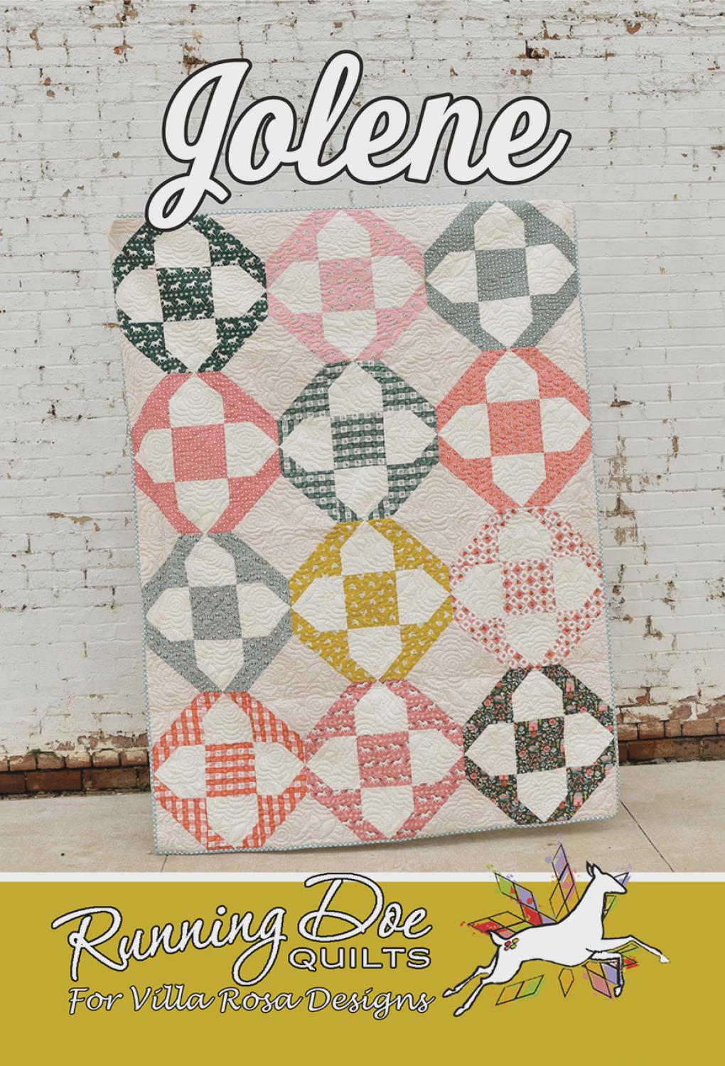 Jolene Pattern Card by Running Doe for Villa Rosa Designs finished size 63"x84"