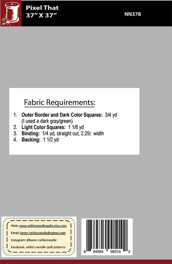 Pixel That Quilt Pattern NN378 From Nellie's Needle Quilt Patterns Designed By Karen Bennett