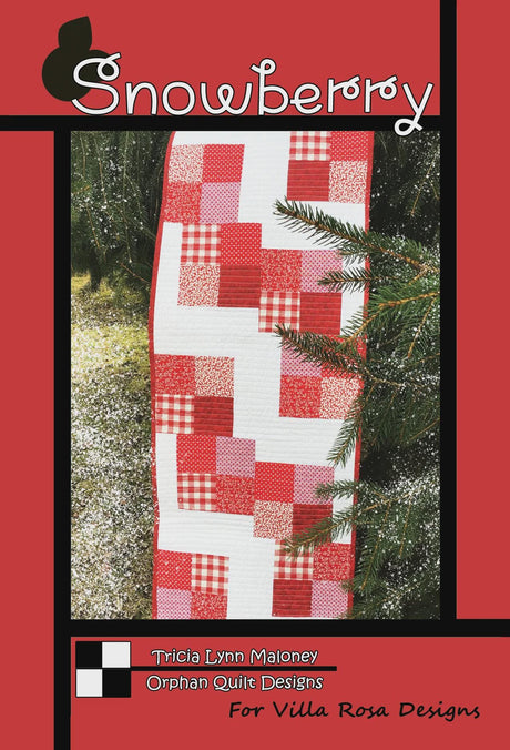 Snowberry Quilt Pattern Only - INSTANT DIGITAL DOWNLOAD - From Tricia Lynn Maloney for Villa Rosa Designs Size 18" x 63"
