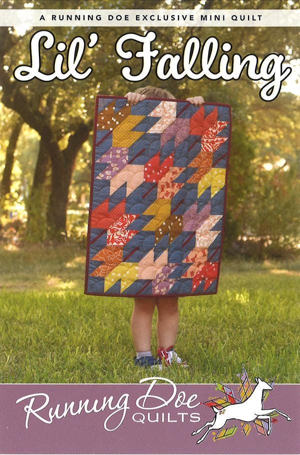 Lil' Falling Leaves Quilt Pattern Card by Running Doe Quilts for Villa Rosa Designs finished size 18" x 24"