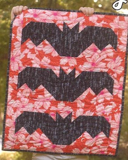 Lil Batty Pattern Card by Running Doe for Villa Rosa Designs finished size 18 1/2" x 23"