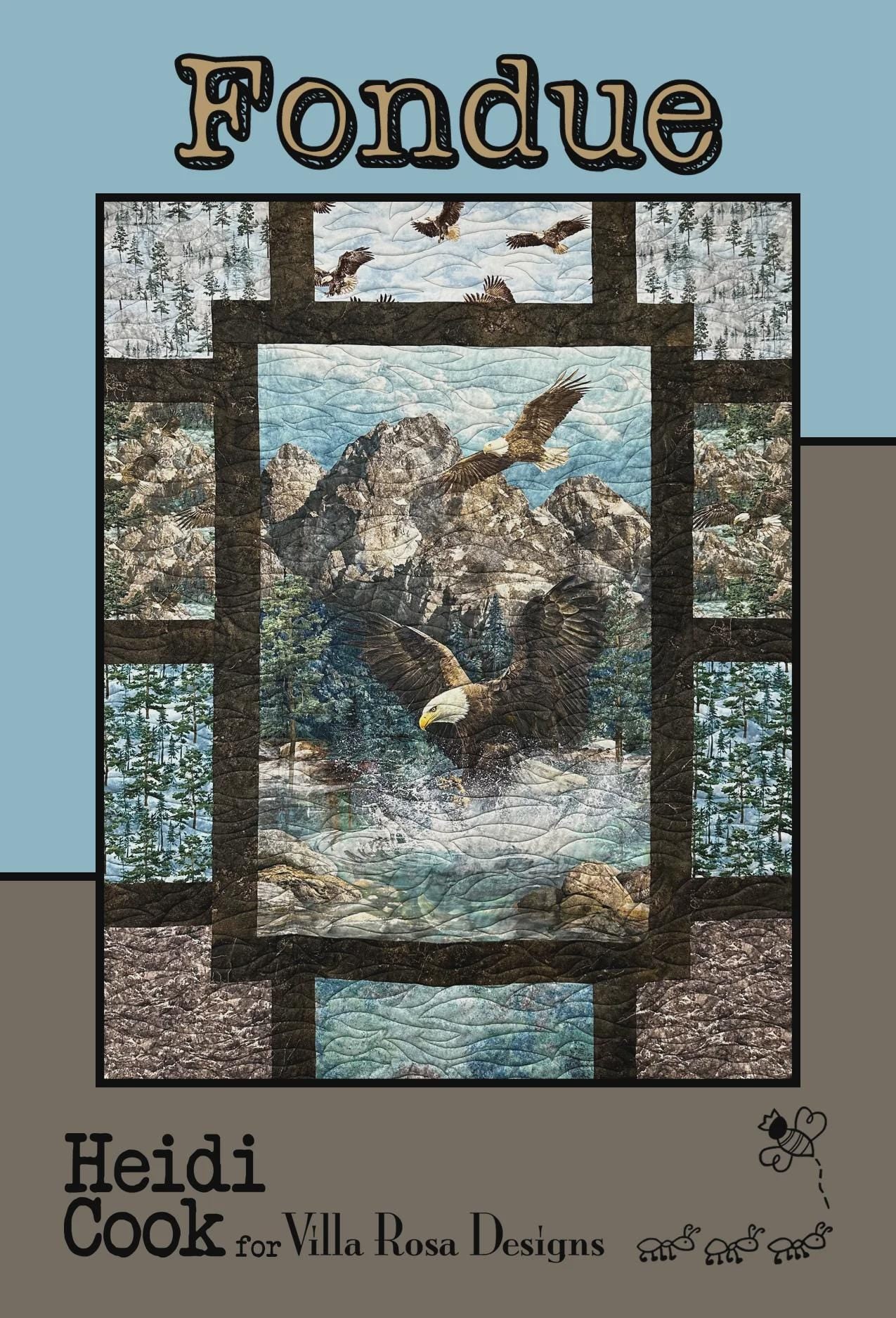 Fondue Panel Quilt Pattern - INSTANT DIGITAL DOWNLOAD - From Heidi Cook for Villa Rosa Designs 49" x 63"